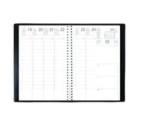 Agenda Semainier Civil OLYMPE S - Reliure spirale - Format : 16x24cm - Couverture Noire - 2024