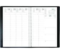 Agenda Semainier Civil OLYMPE S - Reliure spirale - Format : 16x24cm - Couverture Noire - 2026