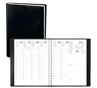 Agenda semainier économique à spirale - 21x27cm MERCUR S noir - 1 semaine sur 2 pages vertical - Janvier/Décembre 2027