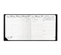 Agenda semainier Executif Quo Vadis - Noir - 16 x 16 cm - Souple - Grille 1 semaine sur 2 pages - Avec spirales