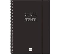 Agenda Semainier Horizontal 2026 De Janvier À Décembre (12 Mois) Agenda Annuel 2026 Avec Élastique Couverture En Polypropylène Beta - Noir - Portugais