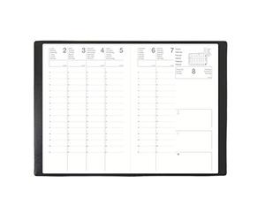 Agenda Semainier Olympe 16x24 cm - 1 semaine sur 2 pages - Janvier à Décembre 2026 - Noir - Exdi