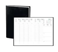 Agenda Semainier Olympe 16x24 cm - 1 semaine sur 2 pages - Janvier à Décembre 2027 - Noir - Exdi