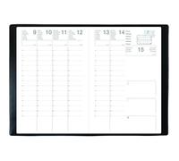 Agenda semainier - ZUUKO - Olympe - 16x24 cm - 1 semaine sur 2 pages - Janvier à Décembre 2026 - Noir