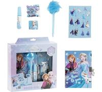 Agenda Set La Reine des Neiges - Set de journal pour enfant avec Fuzzy Pen, stickers et accessoires décoratifs Elsa et Anna pour filles qui aiment écrire, dessiner et s'exprimer avec leur personnage
