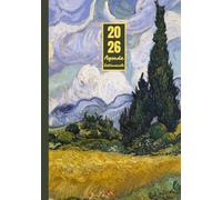 Agenda settimanale 2026 con orario: Vincent Van Gogh, Campo di grano con cipressi | 12 mesi, Settimana su doppia pagina, Intervalli di 1 ora, Da ... con Note | Adatto per la Pianificazione