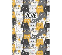 Agenda Settimanale 2026 Gatti: Pianificatore Verticale 2026 | 12 Mesi, da Gennaio a Dicembre | Planner Italiano con Vista Settimana su Due Pagine | Kawaii