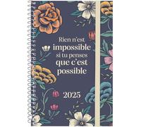 Agenda Spirale Design Collection 2025 Semaine Sur 1 Page Présentation Horizontale Janvier 2025 - Décembre 2025 (12 Mois) Impossible Français