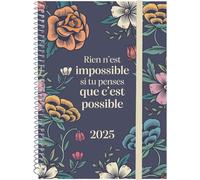 Agenda Spirale Design Collection 2025 Semaine Sur 1 Page Présentation Horizontale Janvier 2025 - Décembre 2025 (12 Mois) Impossible Français