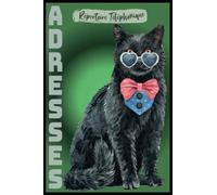 AGENDA TELEPHONIQUE DE POCHE: Calepin Alphabetique Avec Rappel Des Anniversaires | Cadeau Anniversaire Maman Original | Design Moderne Chat Noir, Fleurs & Papillon