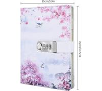 Agenda Vintage En Cuir Avec Serrure À Combinaison, 8,4 X 5,9 Pouces, Papier 100 G/M², Parfait Pour Les Pensées Et Les Souvenirs