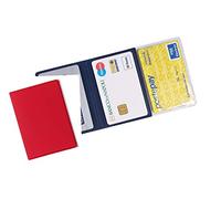 agendepoint.it - Porte-cartes de crédit et cartes magnétiques 3 poches (2 pièces) en PVC rouge, rouge, Décontracté