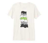 Agender Flag Pile Pride LGBTQ Ours Mignon Agender T-Shirt Haut de Gamme