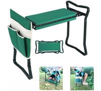 Agenouilloir de Jardin Pliable INSOUR 2 en 1 Banc de Jardinage Coussin EVE 1 Pochette à Outils 60 x 48 x 27 cm Vert Charge 150kg