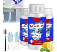 Agent de dragage de tuyaux puissant, gel de drainage professionnel Meledmatt, puissant agent de dragage de tuyaux Meledmat pour cuisine, toilettes, canalisations, outil de nettoyage rapide (3 pièces)