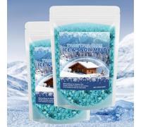 Agent de fonte des neiges, mélange de sel gemme à action rapide, efficace jusqu'à -16 °C, faible corrosion, sac refermable de 100 g, dégivreur d'hiver efficace pour températures froides et espaces