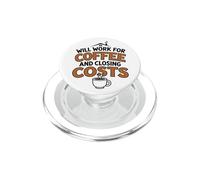 Agent Immobilier Coûts de clôture du café Courtier Maison drôle PopSockets PopGrip pour MagSafe