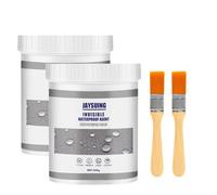 Agent Imperméable Invisible - Revêtement Imperméable Transparent & Agent Anti-Fuite Étanche pour Toit & Mur - Mastic Adhésif Liaison Haute Résistance & Scellant Isolant Puissant(2 x 300g)