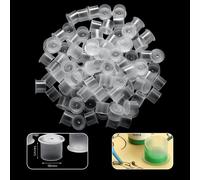 Ages 100 Pièces Pour Tatouage Encre Tasses Conteneur En Plastique Transparent Petit Nombre Permanent Maquillage Pigment Casquettes Tatouages Encre Tasse Clair Support