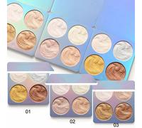 Ages 4 Couleurs Miroitant Illuminer Surligneur Cuisson Fard À Paupières Palette Réparation Maquillage Du Visage Poudre Contour Blush Maquillage Cosmétiques 1pc