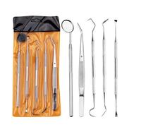 Ages 5 Pièce/Ensemble En Acier Inoxydable Miroir Dentaire Ensemble D'outils Dentaires Avec Sac Bouche Miroir Kit Dentaire Instrument Soins Bucco-Dentaires Dentiste Préparer Outil