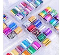 Ages Étoile Papier Ongle Feuille Set10 Pièces Couleur Transparente Nail Art Transfert Autocollant Manucure Autocollant Bricolage Décoration
