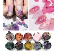 Ages Fleurs Séchées Nail Art Décoration Bricolage Naturel Pressé Flore Gel Manucure Autocollants Hortensia Feuille 3d Décor Ongles Conseils