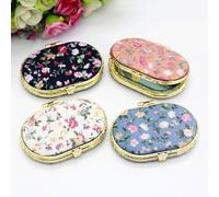 Ages Nouveau 1 Pièce Portable Mini Miroir De Maquillage Vintage Poche Compacte Miroir À Fleurs Deux Côtés Miroir De Maquillage Pliant Outil Cosmétique