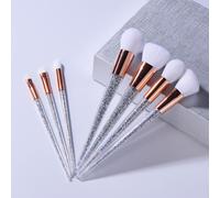 Ages Nouveau 7 Pièces Argent Diamant Licorne Cristal Pinceaux De Maquillage Ensemble Fond De Teint Mélange Poudre Yeux Visage Brosse Maquillage Trousse À Outils
