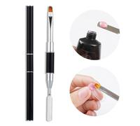 Ages Outil De Clou De Gel D'acier Inoxydable De Brosse Et De Picker De Polygel À Double Extrémité 2-En-1? Stylo À Double Usage De Brosse De Fleur De Barre De Couleur D'ongle