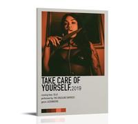 AGEUWRRGGH Impression sur toile « Take Care Of Yourself » - Impression sur toile - Art mural esthétique - Peinture moderne pour chambres - 30 x 45 cm - Style cadre