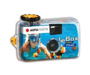 AGFA PHOTO 601020 - Appareil Photo Jetable LeBox Flash, 27 photos, Objectif Optique 31 mm - Bleu