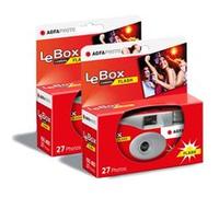 AGFA PHOTO 601020 - Appareil Photo Jetable LeBox Flash, 27 photos, Objectif Optique 31 mm - Gris et Rouge Rouge G