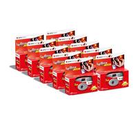 AGFA PHOTO 601020 - Appareil Photo Jetable LeBox Flash, 27 photos, Objectif Optique 31 mm - Gris et Rouge