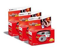 AGFA PHOTO 601020 - Appareil Photo Jetable LeBox Flash, 27 photos, Objectif Optique 31 mm - Gris et Rouge Rouge G