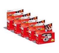 AGFA PHOTO 601020 - Appareil Photo Jetable LeBox Flash, 27 photos, Objectif Optique 31 mm - Gris et Rouge
