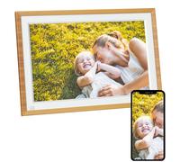 AGFA PHOTO Cadre Photo Connecté Realiview APF1000 Wi-Fi 10 LCD - Affichage Photos/Vidéos, Horloge, Météo, Rotation Auto, Mémoire 32Go, Appli FRAMEO iOS/Android Incluse - Bois