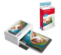 AGFA PHOTO Pack Imprimante Realipix Moments + Cartouche 40 photos 10x15 cm - 4Pass Sublimation Thermique - Bluetooth - Blanc