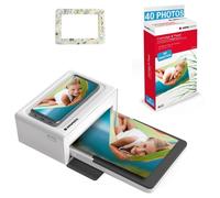 AGFA PHOTO Pack Imprimante Realipix Moments + Cartouche 40 photos 10x15 cm + Joli cadre magnétique - Bluetooth - Blanc