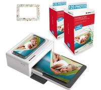 AGFA PHOTO Pack Imprimante Realipix Moments + Cartouches et papiers 240 photos + Joli cadre magnetique - Impression Bluetooth Photo 10x15 cm, iOS et Android, 4Pass Sublimation Thermique - Blanc
