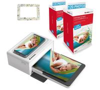 AGFA PHOTO Pack Imprimante Realipix Moments + Cartouches et papiers 240 photos + Joli cadre magnétique - Impression Bluetooth Photo 10x15 cm, iOS et Android, 4Pass Sublimation Thermique - Blanc