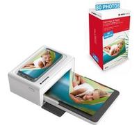 AGFA PHOTO Pack Imprimante Realipix Moments + Cartouches et papiers 80 photos supplémentaires - Impression Bluetooth Photo 10x15 cm Smartphone Apple et Android, 4Pass Sublimation Thermique - Blanc