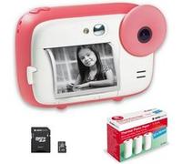 AGFA PHOTO Pack Realikids Instant Cam + 1 carte Micro SD 32GB + 3 rouleaux Papier Thermique ATP3WH - Appareil Photo Instantane Enfant, Ecran LCD 2,4', Miroir Selfie et filtre photo - Rose Rose G
