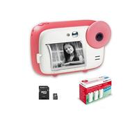 AGFA PHOTO Pack Realikids Instant Cam + 1 carte Micro SD 32GB + 3 rouleaux Papier Thermique ATP3WH - Appareil Photo Instantane Enfant, Ecran LCD