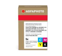 Compatible Avec Canon Cli-571 Agfa Photo Apccli571xlset Multipack Noir / Cyan / Magenta / Jaune / Noir (photo)