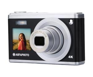 AGFA Photo Realishot DC9200 - Appareil Photo Numérique Compact, 24 MP, Vidéo 4K, Zoom Optique 10x, Ecran Double 2,8" + 1,54", Capteur CMOS, Stabilisation d'image, Batterie Lithium - Noir