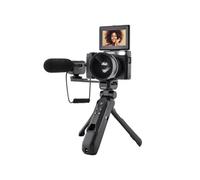 AGFA PHOTO Kit Vlogging : Caméra VLG-4K avec Objectif Grand Angle, Trépied Powerbank, Télécommande et Microphone - Immortalisez Chaque Moment avec Une Qualité Exceptionnelle ! - Neuf