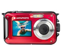 AGFA Photo Realishot WP8000 - Appareil Photo Numérique Étanche, 3m/10, 24 MP, Vidéo Full HD, Double écran LCD, Zoom Digital 16x, Stabilisateur Numérique, Batterie Lithium - Rouge