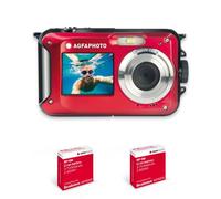 Agfa Photo Realishot WP8000 Rouge - Appareil Photo Numérique Compact étanche avec 2 batteries
