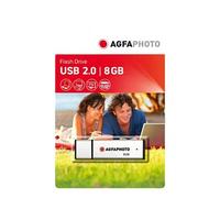 AgfaPhoto Clé USB 2.0 8 Go – Spécial bureautique – Lecture 15 MB/s · Écriture 5 MB/s – Gris